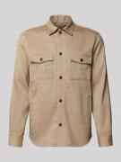 Tiger Of Sweden Regular Fit Hemdjacke mit Eingrifftaschen in Beige, Gr...
