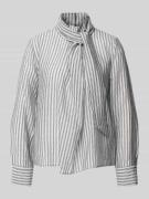 Jake*s Collection Regular Fit Schluppenbluse mit Streifenmuster in Ble...