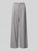 Jake*s Collection Fein strukturierte Wide Leg Hose in Mittelgrau Melan...