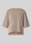 Jake*s Casual T-Shirt aus Modal-Mix mit Rundhalsausschnitt in Taupe, G...