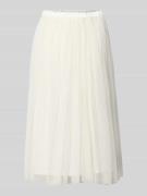 LACE & BEADS Knielanger Rock mit Plisseefalten in Offwhite, Größe L