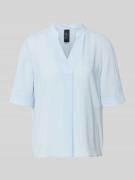 Marc Cain Regular Fit Bluse mit V-Ausschnitt in Hellblau, Größe 34