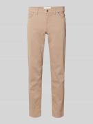 Brax Hose mit Label-Patch Modell 'Cadiz' in Beige, Größe 36/34