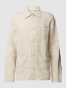 Knowledge Cotton Apparel Hemdjacke aus reinem Leinen in Beige, Größe S