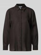 Marella Hemdbluse aus reinem Leinen Modell 'SEDITORE' in Black, Größe ...