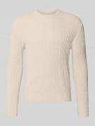 JAKE*S STUDIO MEN Slim Fit Pullover in Strick-Optik in Kitt, Größe L