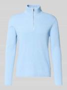 Lindbergh Strickpullover mit Stehkragen und Reißverschluss in Hellblau...