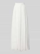 Luxuar Maxirock aus Chiffon mit Reißverschluss in Offwhite, Größe 32