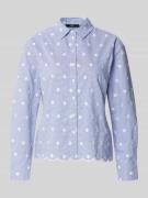 Zero Regular Fit Hemdbluse mit Allover-Stitching in Bleu, Größe 34