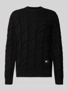 Tommy Jeans Regular Fit Strickpullover aus reiner Baumwolle in Black, ...