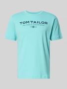 Tom Tailor Regular Fit T-Shirt aus reiner Baumwolle in Petrol, Größe L