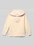 Steiff Hoodie aus Baumwoll-Mix in Ecru Melange, Größe 104