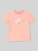Steiff Regular Fit T-Shirt mit Logo-Stitching in Rosa, Größe 104