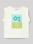 Mayoral Top mit Motiv-Print in Offwhite, Größe 104