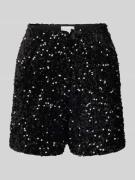 Apricot Regular Fit Shorts mit Paillettenbesatz in Black, Größe S