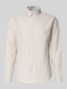 Lindbergh Relaxed Fit Freizeithemd mit Button-Down-Kragen in Sand, Grö...