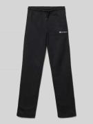 CHAMPION Sweatpants mit Label-Stitching in Black, Größe 128