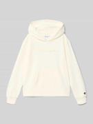 CHAMPION Hoodie aus Baumwoll-Mix mit Label-Stickerei in Ecru, Größe 12...