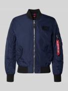 Alpha Industries Regular Fit Bomberjacke mit Logo-Patch in Marine, Grö...