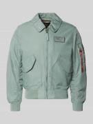 Alpha Industries Regular Fit Bomberjacke mit Logo-Patch in Schilf, Grö...