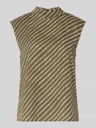 comma Regular Fit Top mit Stehkragen in Khaki, Größe 34