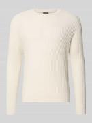 ARMANI EXCHANGE Slim Fit Pullover in Strick-Optik in Offwhite, Größe L