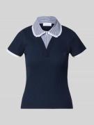 Rich & Royal Strickshirt mit Hemdblusenkragen in Marine, Größe L