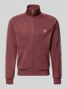 REVIEW Trainingsjacke mit aufgesetztem Band auf Raglanärmeln in Schoko...