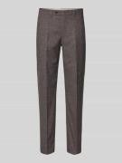 Christian Berg Men Slim Fit Anzughose mit Bügelfalten in Dunkelbraun, ...