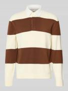 Gant Regular Fit Poloshirt mit Streifenmuster in Offwhite, Größe L