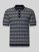Jack & Jones Premium Regular Fit Poloshirt im Allover-Look in Marine, ...