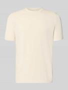 Profuomo Slim Fit T-Shirt aus reiner Baumwolle in Offwhite, Größe L