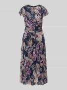 Swing Cocktailkleid mit Rundhalsausschnitt in Dunkelblau, Größe 34