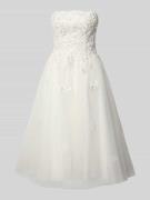 Luxuar Regular Fit Minikleid mit Zierbesatz in Offwhite, Größe 34