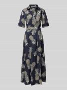 0039 Italy Maxikleid in Wickel-Optik Modell 'SVENJA' in Dunkelblau, Gr...