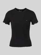 Tommy Jeans Slim Fit T-Shirt aus Baumwoll-Mix in Black, Größe L