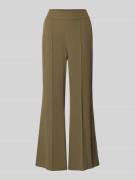 comma Stoffhose mit elastischem Bund in Khaki, Größe 34/32