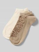 HUGO Sneaker-Socken aus Baumwoll-Mix im 2er-Pack Modell 'LEO' in Beige...