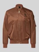 Blauer Usa Jacke mit Zweiwege-Reißverschluss Modell 'Rocky' in Cognac,...