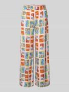 Milano Italy Relaxed Fit Stoffhose aus reiner Viskose in Rot, Größe 34