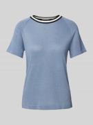 Jake*s Collection Pullover mit geripptem Rundhalsausschnitt in Blau, G...