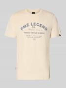 PME Legend Regular Fit T-Shirt mit Logo-Print in Offwhite, Größe L