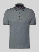 HECHTER PARIS Slim Fit Poloshirt mit Label-Detail in Marine, Größe L