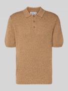 JAKE*S STUDIO MEN Regular Fit Poloshirt aus Baumwoll-Leinen-Mix in Bei...