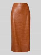 Jake*s Collection Midirock in Leder-Optik mit Gehschlitz in Hellbraun,...