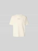 MAISON KITSUNÉ Regular Fit T-Shirt aus Baumwolle in Beige, Größe L