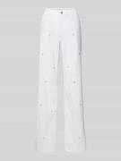 Angels Wide Fit Jeans mit Perlen- und Strasssteinbesatz in Weiss, Größ...
