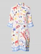 Christian Berg Woman Knielanges Hemdkleid aus Leinen mit Hemdblusenkra...