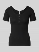 Pieces Slim Fit T-Shirt aus Bio-Baumwoll-Mix Modell 'KITTE' in Black, ...