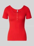 Pieces Slim Fit T-Shirt aus Baumwoll-Mix Modell 'KITTE' in Rot, Größe ...
